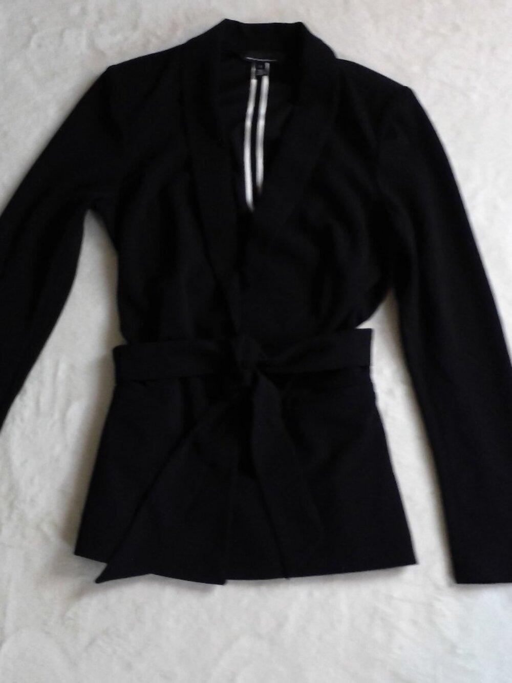 NEW WHBM BLACK WAIST TIE BLAZER SIZE 2